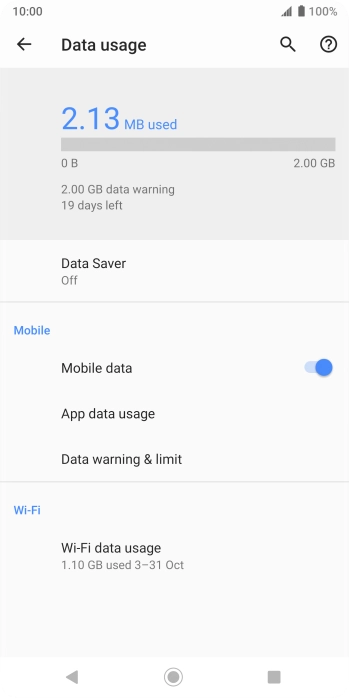 The total data usage is displayed.