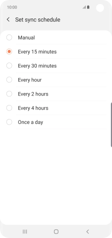 Press the required setting.