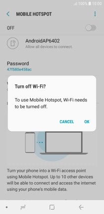 If WiFi is turned on, press OK.
