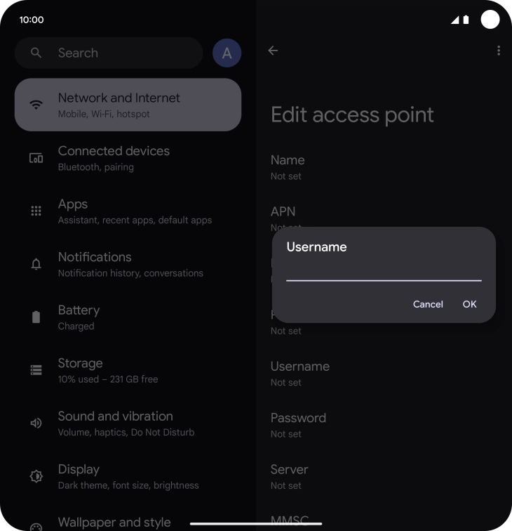 Key in o2wap and press OK.