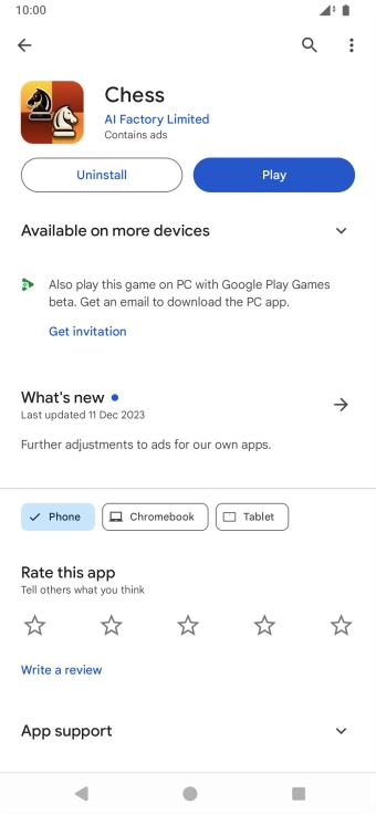 Press Uninstall.
