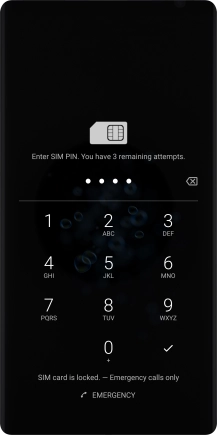 Key in your SIM PIN and press the confirm icon. The default SIM PIN is 0000.