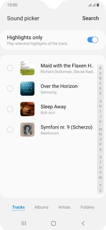 Press the required ring tones to hear them.