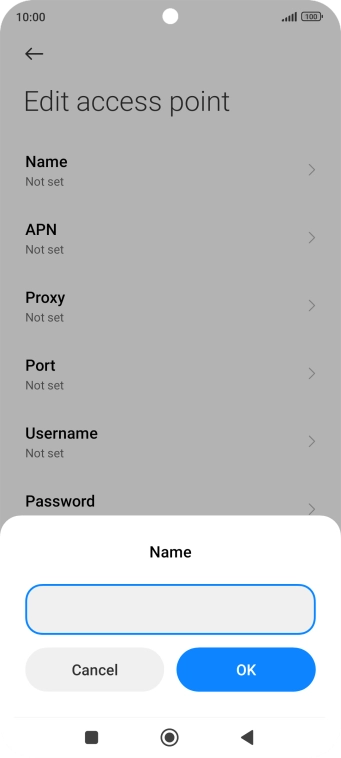 Key in O2 UK Internet and press OK.