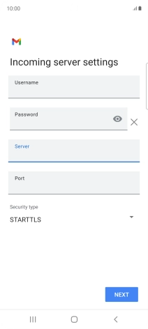 Press the field below 'Port' and key in 143.