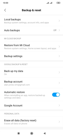 Press Erase all data (factory reset).