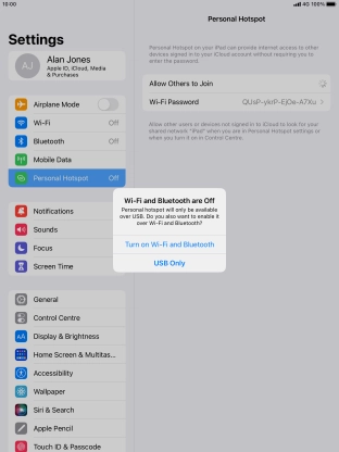 If WiFi is turned off, press Turn on Wi-Fi and Bluetooth.