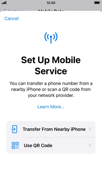 Press Use QR Code.