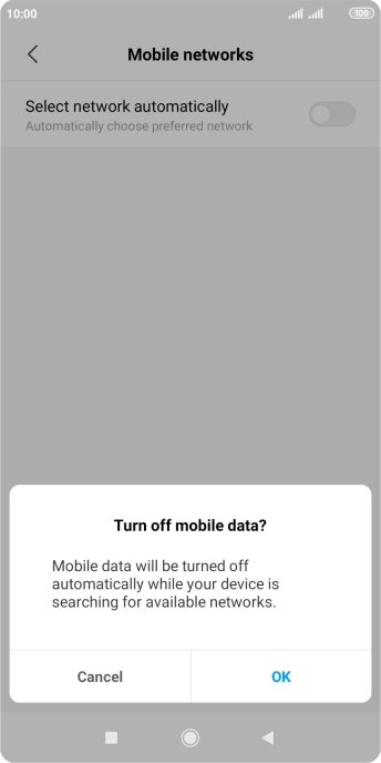 Press OK and your phone will search for networks.