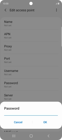 Key in p and press OK.