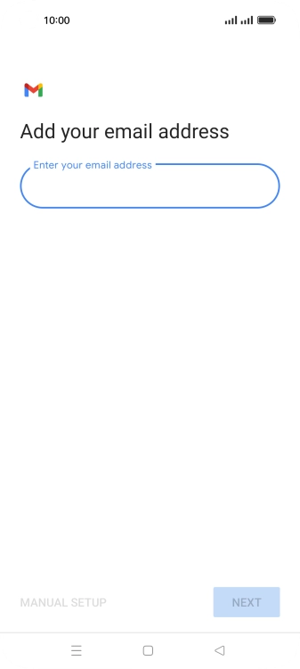 Press the field below 'Enter your email address' and key in your email address.