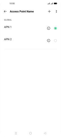 Press the field next to the data connection to activate it.