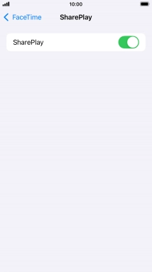 Press the indicator next to 'SharePlay' to turn the function on or off.