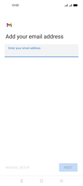 Press the field below 'Enter your email address' and key in your email address.