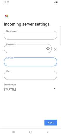 Press the field below 'Port' and key in 143.