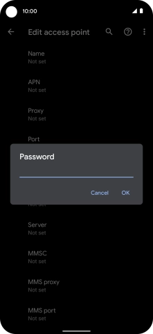 Key in p and press OK.