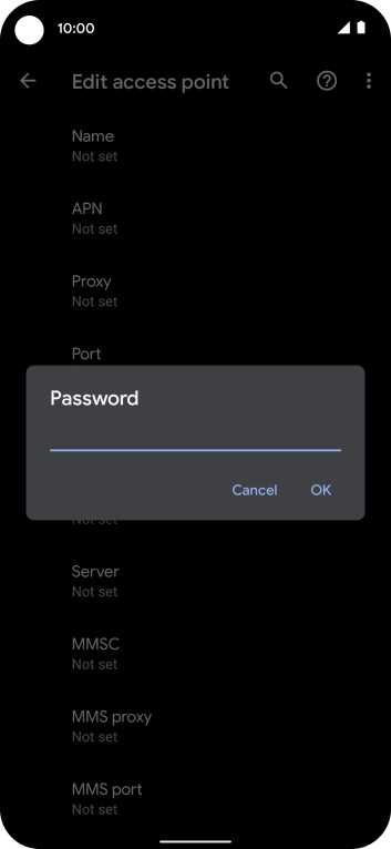 Key in p and press OK.
