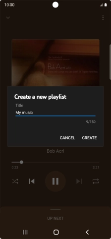 Key in a name for the playlist and press CREATE.