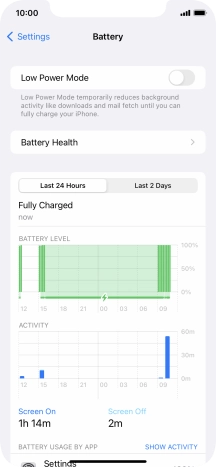 Press the indicator next to 'Low Power Mode' to turn on the function.