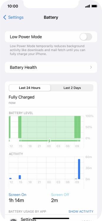 Press the indicator next to 'Low Power Mode' to turn on the function.