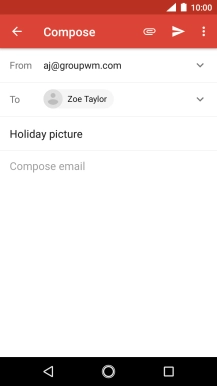 Press the text input field and write the text for your email.