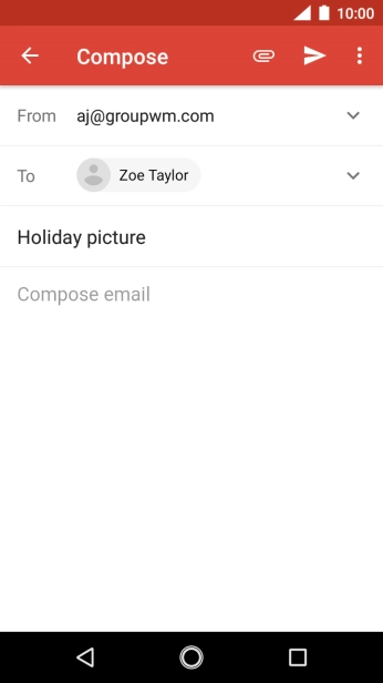 Press the text input field and write the text for your email.