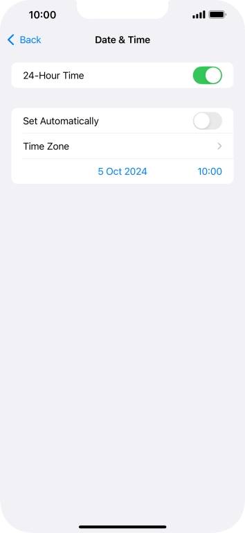 Press the indicator next to 'Set Automatically' to turn on the function.