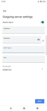 Press the field below 'Port' and key in 25.