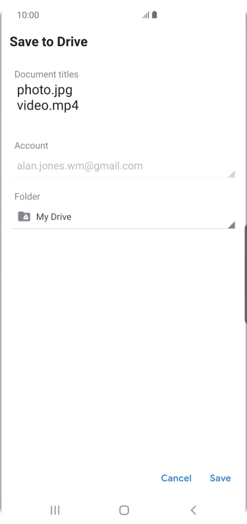 Press the field below 'Folder' and go to the required folder.