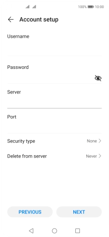 Press the field below 'Port' and key in 110.