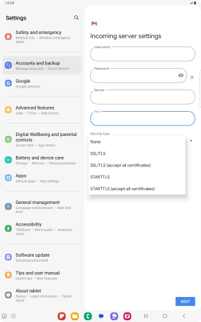 Press SSL/TLS.