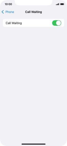 Press the indicator next to 'Call Waiting' to turn the function on or off.
