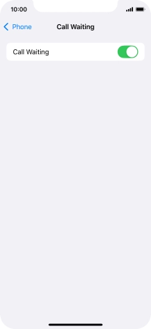 Press the indicator next to 'Call Waiting' to turn the function on or off.