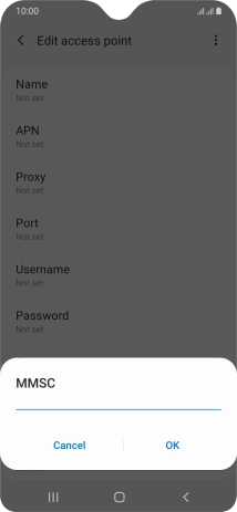 Key in http://mmsc.mms.o2.co.uk:8002 and press OK.