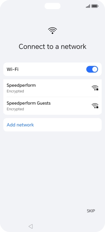 Press the required WiFi network.