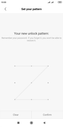 Repeat the selected phone lock code and press Confirm.