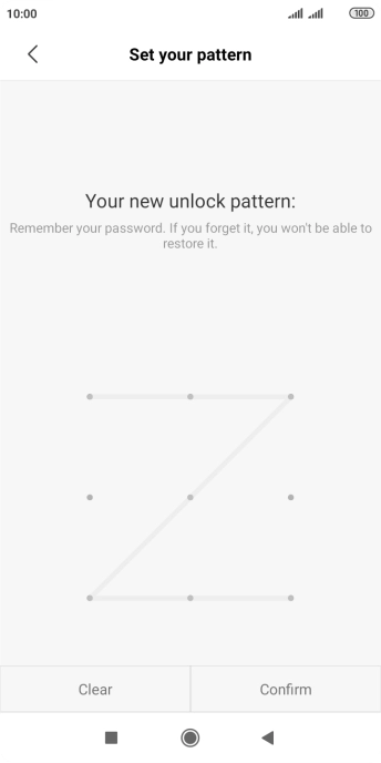 Repeat the selected phone lock code and press Confirm.