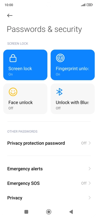 Press Screen lock.