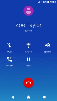 Press the end call icon.