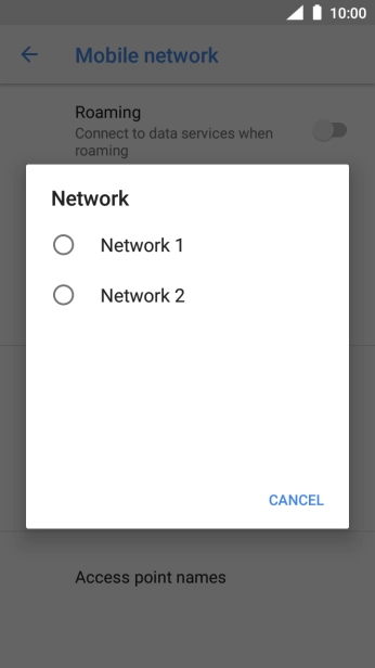 Press the required network.