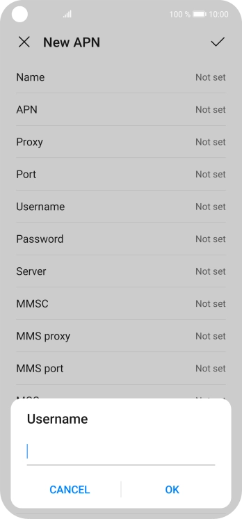 Key in o2wap and press OK.