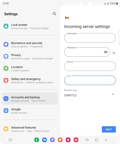 Press the drop down list below 'Security type'.
