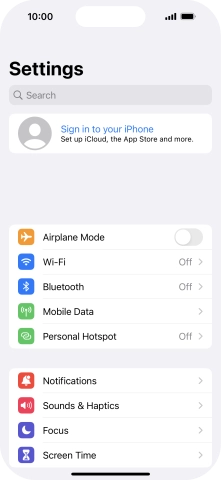 Press Sign in to your iPhone.