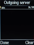Highlight the field below 'Outgoing server' and key in the name of your email provider's outgoing server.