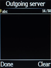 Highlight the field below 'Outgoing server' and key in the name of your email provider's outgoing server.
