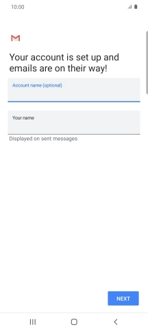 Press the field below 'Your name' and key in the required sender name.