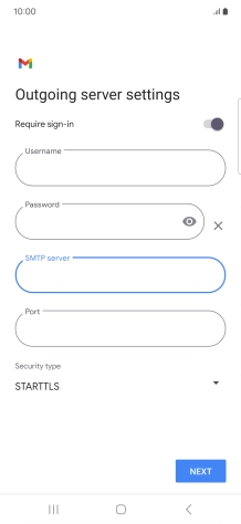 Press the field below 'Port' and key in 587.