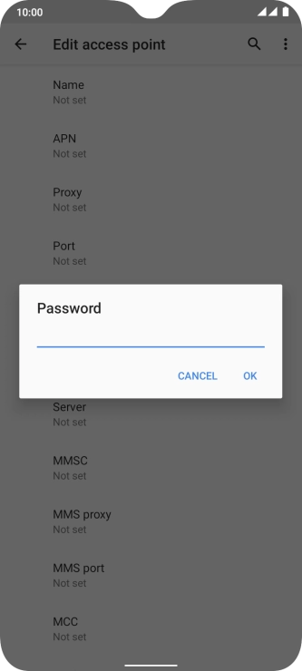 Key in p and press OK. Key in p and press OK.