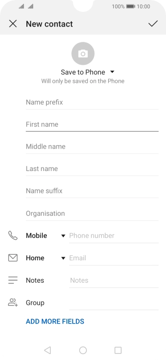 Press First name and key in the required first name.