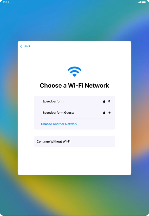 Press the required WiFi network.